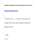 English Language Tests-Intermediate level''''s archiveEnglish Slang Idioms (44) ppt