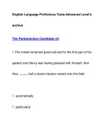 English Language Proficiency Tests-Advanced Level''''sarchiveThe Parliamentary Candidate (4) ppsx
