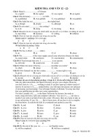 KIỂM TRA ANH VĂN 12 - (2) ppsx