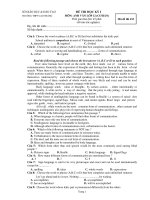 ĐỀ THI HỌC KỲ I MÔN: ANH VĂN LỚP 12 (CƠ BẢN) pot