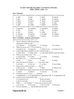 LUYỆN THI THỬ ĐẠI HỌC CAO ĐẲNG NĂM 2011 MÔN: TIẾNG ANH – T4 ppt