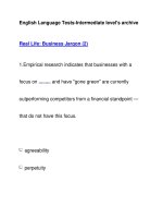 English Language Tests-Intermediate level''''s archiveReal Life: Business Jargon (2) docx