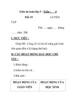 Giáo án toán lớp 5 - Tuần : Tiết 19 LUYỆN TẬP ppt