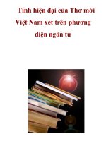 Tính hiện đại của Thơ mới Việt Nam xét trên phương diện ngôn từ . pps