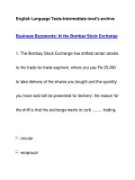 English Language Tests-Intermediate level''''s archiveBusiness Buzzwords: At the Bombay Stock pdf