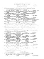 ĐỀ THI HỌC KỲ I NĂM HỌC 2010 - 2011 MÔN : ANH VĂN LỚP 12 MÃ ĐỀ: 003 potx