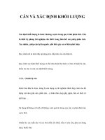 CÂN VÀ XÁC ĐỊNH KHỐI LƯỢNG pptx