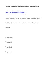 English Language Tests-Intermediate level''''s archiveReal Life: Apartment Hunting (1) pdf