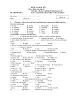 KIỂM TRA HỌC KỲ I Môn : Tiếng Anh Lớp 12 docx