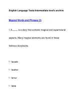 English Language Tests-Intermediate level''''s archiveMagical Words and Phrases (2) pot