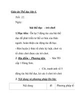 Giáo án Thể dục lớp 4 - Tiết: 22. bài thể dục - trò chơI ppt
