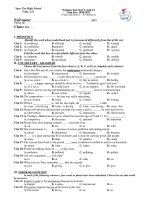 Written Test No3 T Anh 12 Năm học: 2010-2011 pps