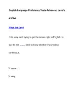 English Language Proficiency Tests-Advanced Level''''sarchiveWhat the Devil pptx