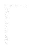 KỲ THI THỬ TỐT NGHIỆP VÀ ĐẠI HỌC NĂM 2011 - Test 56 pdf