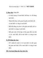 Giáo án toán lớp 5 - Tiết 112: MÉT KHỐI ppt