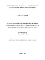 study on effects of capitation payment method on cost and indicators of health insurance services at four district hospitals inthanh hoa province