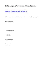 English Language Tests-Intermediate level''''s archiveReal Life: Healthcare and People (1) doc