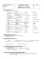 FORTY-FIVEMINUTE TEST A Mark 001 ppt