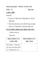 Giáo án toán lớp 5 - Tiết 60 : LUYỆN TẬP ppsx
