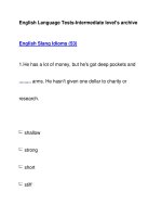 English Language Tests-Intermediate level''''s archiveEnglish Slang Idioms (53) pptx