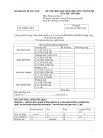 KỲ THI CHỌN HỌC SINH GIỎI LỚP 12 TOÀN TỈNH NĂM HỌC 2007-2008 Môn: Tiếng Anh lớp 12 ppt