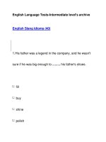 English Language Tests-Intermediate level''''s archiveEnglish Slang Idioms (40) ppt
