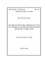 So sánh tác dụng điều trị bí đái cơ năng sau mổ trĩ của hai phương pháp điện châm và xoa bóp bấm huyệt