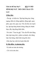 Giáo án thể dục lớp 5 - BÀI 14:ĐỘI HÌNH ĐỘI NGŨ – TRÒ CHƠI: TRAO TÍN GẬY (TIẾT 2) potx