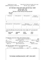 KỲ THI HỌC SINH GIỎI VÒNG HUYỆN KHỐI 11 Năm học 2011 Môn: TIẾNG ANH - ĐỀ B ppt