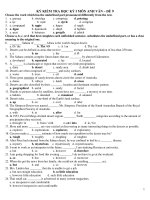 KỲ KIỂM TRA HỌC KỲ I MÔN ANH VĂN – ĐỀ 9 ppsx