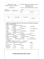 KỲ THI HỌC SINH GIỎI VÒNG HUYỆN KHỐI 11 Năm học 2011 Môn: TIẾNG ANH - ĐỀ A pdf