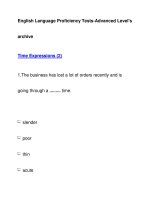 English Language Proficiency Tests-Advanced Level''''sarchiveTime Expressions (2) ppsx