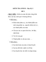 KIỂM TRA SINH 8 – Học Kỳ I ĐỀ 2 pdf