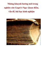 Những khuynh hướng mới trong nghiên cứu Gogol ở Nga: Quan điểm, vấn đề, bài học kinh nghiệm potx