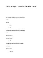 TRẮC NGHIỆM - BỘ PHẬN DÙNG LÀM THUỐC doc
