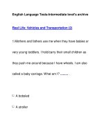 English Language Tests-Intermediate level''''s archiveReal Life: Vehicles and Transportation pot