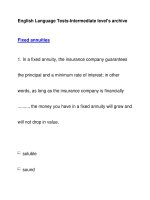 English Language Tests-Intermediate level''''s archiveFixed annuities pps