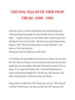 THƯƠNG MẠI DƯỚI THỜI PHÁP THUỘC (1858 - 1945) pptx