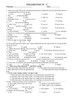 ENGLISH TEST 15'''' – 5 pps