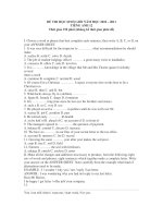 ĐỀ THI HỌC SINH GIỎI NĂM HỌC 2010 – 2011 TIÊNG ANH 12 potx