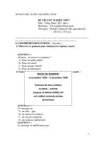 ĐỀ THI TỐT NGHIỆP THPT Môn : Tiếng Pháp pdf
