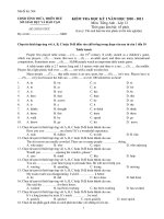 KIỂM TRA HỌC KỲ I NĂM HỌC 2010 - 2011 Môn Tiếng Anh - Mã đề thi 506 docx