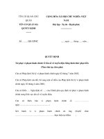 MẪU QUYẾT ĐỊNH Xử phạt vi phạm hành chính về tần số vô tuyến điện bằng hình thức phạt tiền ppt