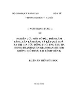 Nghiên cứu một số đặc điểm lâm sàng, cận lâm sàng và kết quả hoá xạ trị gia tốc đồng thời ung thư hạ họng thanh quản giai đoạn (III IVB) không mổ được tại bệnh viện k