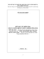 MẪU KẾT QUẢ TỰ KIỂM TRA KIỂM TRA CHẤT LƯỢNG DỊCH VỤ BƯU CHÍNH CÔNG ÍCH ppt