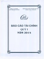 công ty phát triển nhà thủ đức báo cáo tài chính quý 1 năm 2014