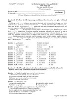 Kỳ Thi thử Đại học đợt 1 Năm học 2011 - Mã đề thi 459 ppt