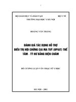 Đánh giá tác dụng hỗ trợ điều trị hội chứng cai ma tuý (opiat) thể tâm   tỳ hư bằng điện châm