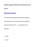 English Language Proficiency Tests-Advanced Level''''sarchiveHigh School Vocabulary pot