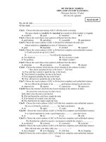 ĐỀ THI TRẮC NGHIỆM MÔN TIẾNG ANH - Mã đề thi 209 doc